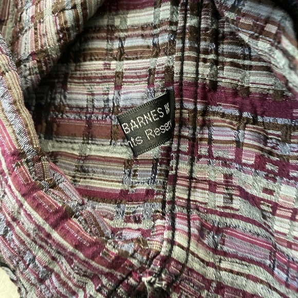 Jhane Barnes Lightweight Textured Button Down in Purple Based Multi-Color - Picture 5 of 6